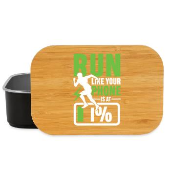 Run like your phone is 1 - Lunch Box - Schwarz - Vorne