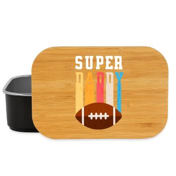 Papa Super Daddy Football Best Dad - Lunch Box - black - Front