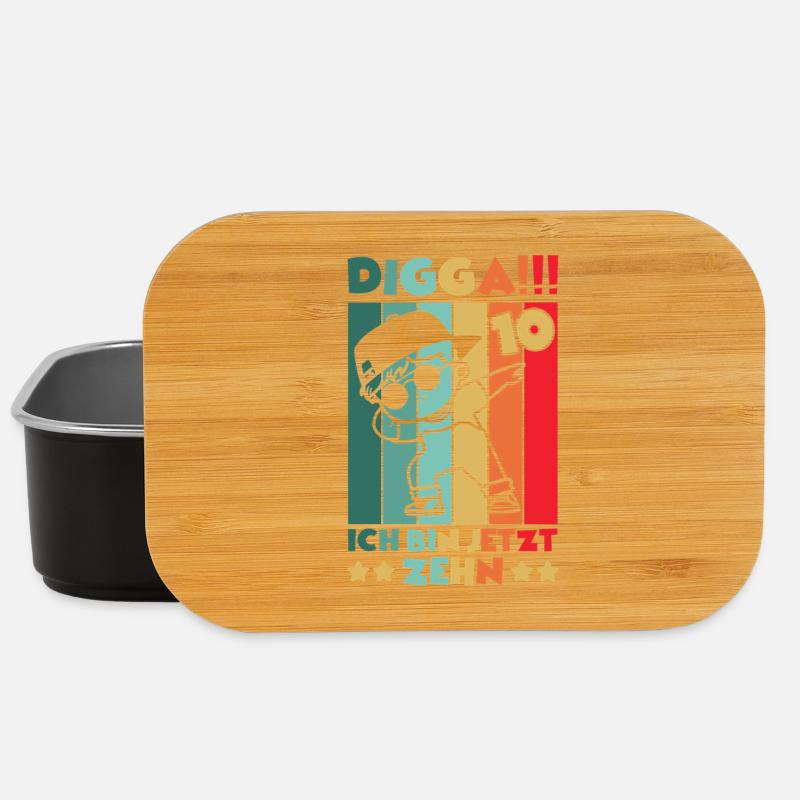 Digga Ich Bin 10 Jahre 10 Geburtstag Dabbing Junge - Lunch Box - Schwarz