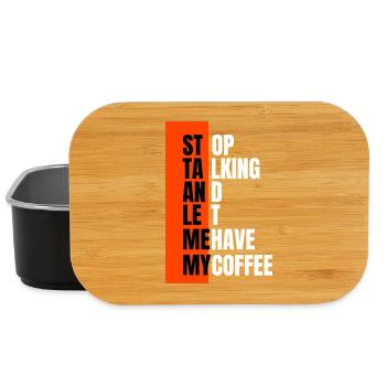 Stop talking – need coffee first - Lunch Box - Schwarz - Vorne