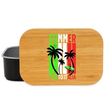 Summer T-Shirt Unisex Surfer Beach Design Italy - Lunch Box - black - Front