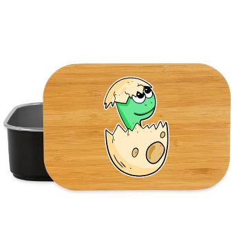 Baby dinosaur in egg - Lunch Box - black - Front