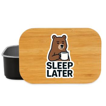 Bear Calm Sleep Later Illustration - Lunch Box - black - Front