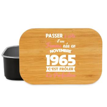 Anniversaire 60 ans - Née en Novembre 1965 - Boîte à goûter - noir - Devant