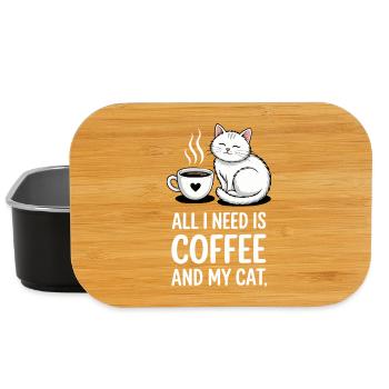 Café et chat dicton amateur de caféine - Boîte à goûter - noir - Devant