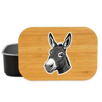 Curious Donkey – Charming & Funny - Lunch Box - black - Front