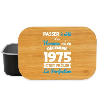 50th Birthday - Born in December 1975 - Lunch Box - black - Front