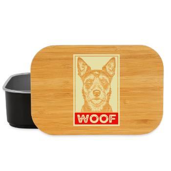 WOOF Propaganda Poster Dog Lover Funny Dog - Lunch Box - Schwarz - Vorne
