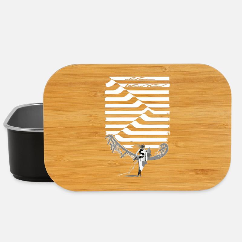 Black and White Wave Rider Silhouette - Lunch Box - black
