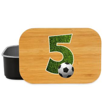 NR. 5 NUMMER 5 FUßBALL 5. GEBURTSTAG - Lunch Box - Schwarz - Vorne