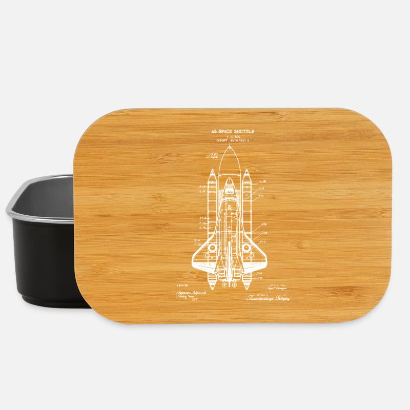 Space Shuttle Blueprint - Lunch Box - black