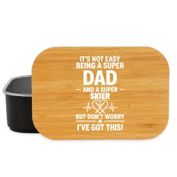 Heart + Skiing – Super Dad Skier - Lunch Box - black - Front