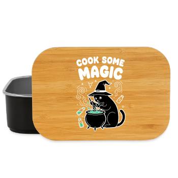 Cat magic in the cauldron - Lunch Box - black - Front