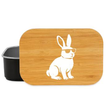 Cooler Hase Sonnenbrille Vintage Vektor - Lunch Box - Schwarz - Vorne