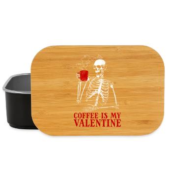 Coffee Is My Valentine's Day – Skeleton Coffee for M - Lunch Box - black - Front