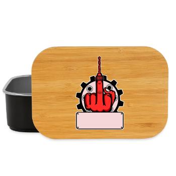 Va te faire foutre Conception de la perceuse - Plaque rouge avec le nom rouge - Boîte à goûter - noir - Devant