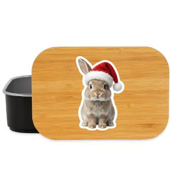 Joli lapin avec chapeau - Lapin de Noël - Boîte à goûter - noir - Devant