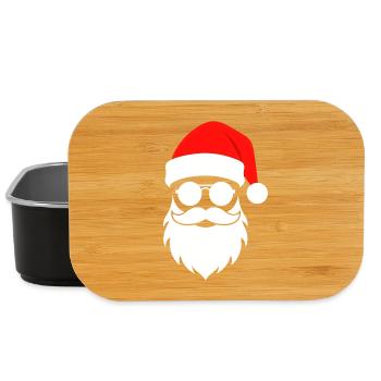 Santa mit Sonnenbrille Minimal Weihnachtsdesign - Lunch Box - Schwarz - Vorne