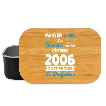 Anniversaire 20 ans - Né en Février 2006 - Boîte à goûter - noir - Devant
