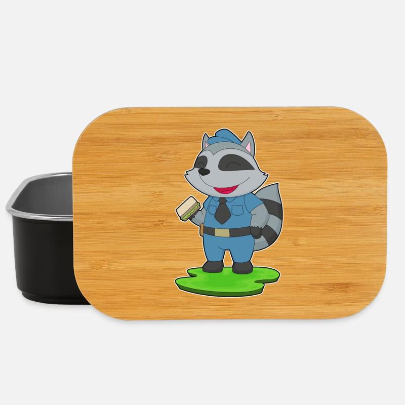 Waschbär Polizist Sandwich Polizei - Lunch Box - Schwarz
