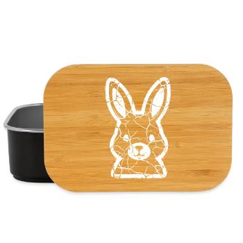 Hase Kopf Grunge Vintage Ostern Vektor - Lunch Box - Schwarz - Vorne