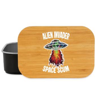 UFO Alien Invader Space Scum Scribble - Lunch Box - black - Front