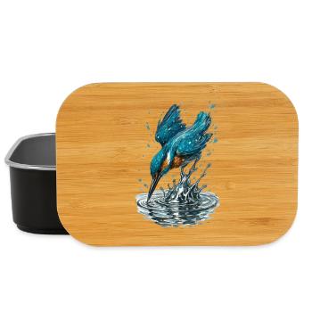 Kingfisher in action - Lunch Box - black - Front