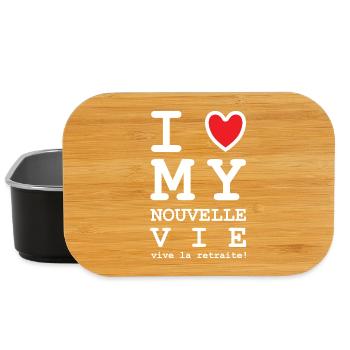 I Love My Nouvelle Vie (texte blanc) - Boîte à goûter - noir - Devant