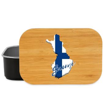 Carte avec drapeau finlandais, j’adore la Finlande - Boîte à goûter - noir - Devant