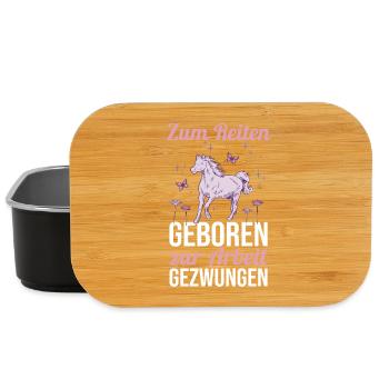 Reiten Pferdeliebhaber Reiterhof Pferde - Lunch Box - Schwarz - Vorne