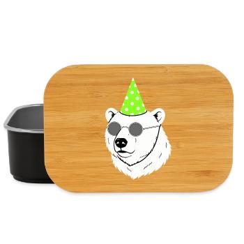 Polar Bear Party Sunglasses Birthday - Lunch Box - black - Front