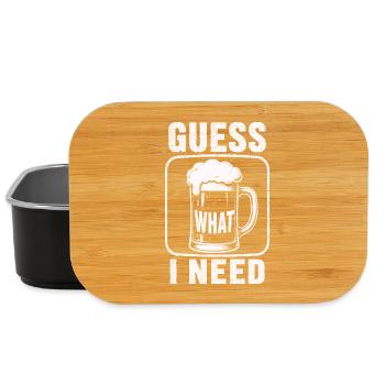 Bier Guess What I Need Shirt - Lunch Box - Schwarz - Vorne