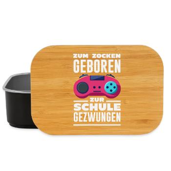 Zum Zocken Geboren Zur Schule Gezwungen Zocker - Lunch Box - Schwarz - Vorne