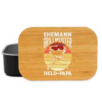 Ehemann Held Papa Vater Fleisch Grillen Bbq - Lunch Box - Schwarz - Vorne