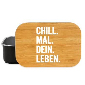 Chill mal dein Leben Spruch T-Shirt - Lunch Box - Schwarz - Vorne