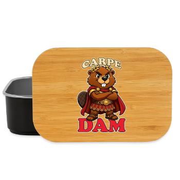 Carpe Dam Funny Roman Beaver Latin Pun History - Lunch Box - black - Front