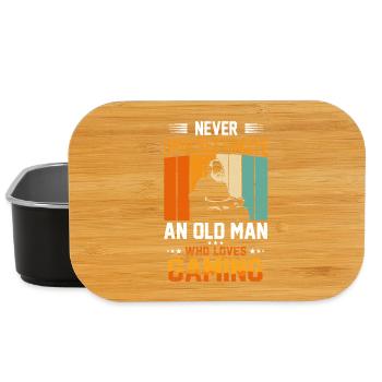 Never Underestimate an Old Man Who Games - Lunch Box - Schwarz - Vorne