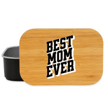 Meilleure Maman Typographie 3D Audacieuse de tous les temps - Boîte à goûter - noir - Devant