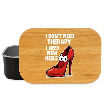 High Heels Therapy Cartoon: Comic Schuhe Spruch - Lunch Box - Schwarz - Vorne
