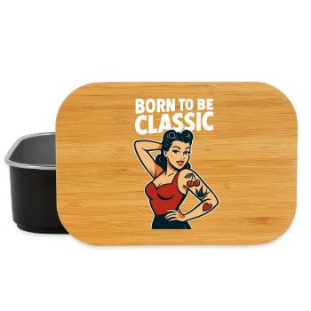 Pin Up Girl Born To Be Classic Retro T-Shirt - Lunch Box - black - Front