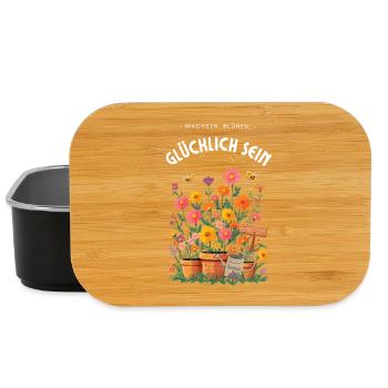 Wachsen, blühen, glücklich sein – Gärtner Design - Lunch Box - Schwarz - Vorne