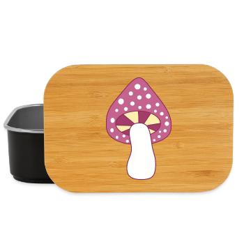 Mushroom fly agaric violet pattern customizable - Lunch Box - black - Front