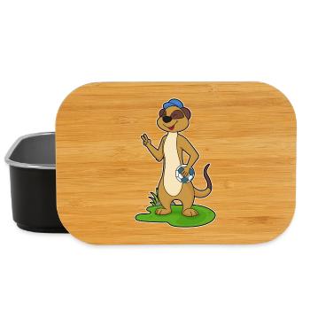 Meerkat Handball Player Handball - Lunch Box - black - Front