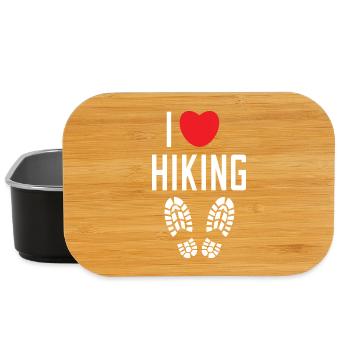 I Love Hiking Heart Statement Mountaineering - Lunch Box - black - Front