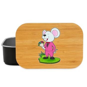 Mouse Groom Bouquet Wedding - Lunch Box - black - Front