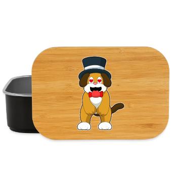 Hund Bräutigam Zylinder Hochzeit - Lunch Box - Schwarz - Vorne