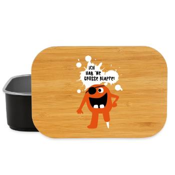 Monster große Klappe Großmaul Comic coole Quotes - Lunch Box - Schwarz - Vorne