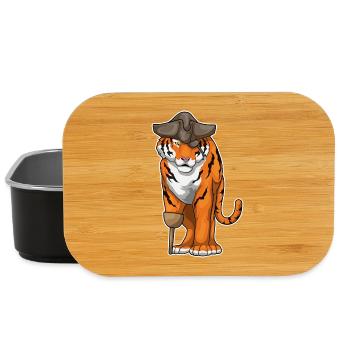 Tiger Pirate Wooden Leg Eye Patch - Lunch Box - black - Front