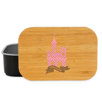 Burg Prinzessin Märchen Mädchen Schloss Punkte Dot - Lunch Box - Schwarz - Vorne