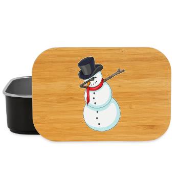 Danse hip-hop de Noël Snowman - Boîte à goûter - noir - Devant